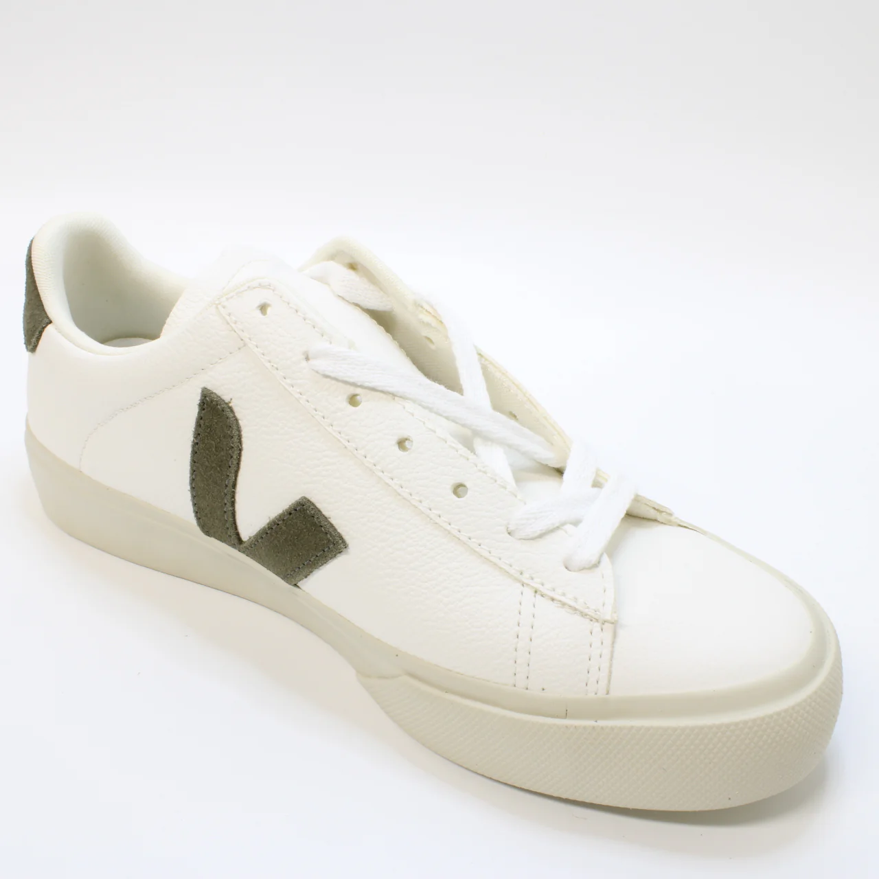 Odd sizes - Womens Veja Campo White Khaki F Uk Sizes Right 4/Left 5 - Image 6