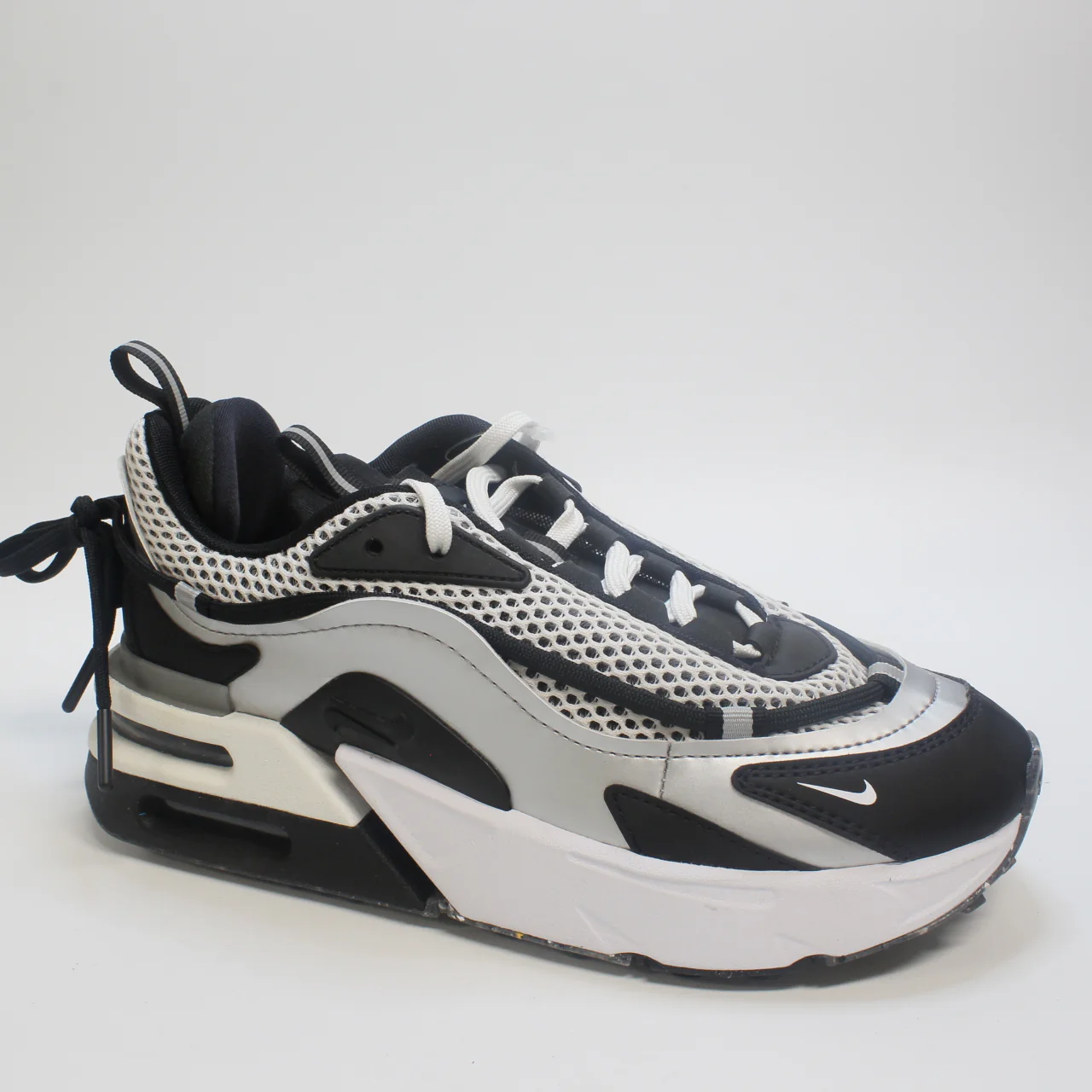 Odd Sizes -  Nike Air Max Furyosa Metallic Silver Black White Sail White White - UK Sizes Right 5/Left 4 - Image 4