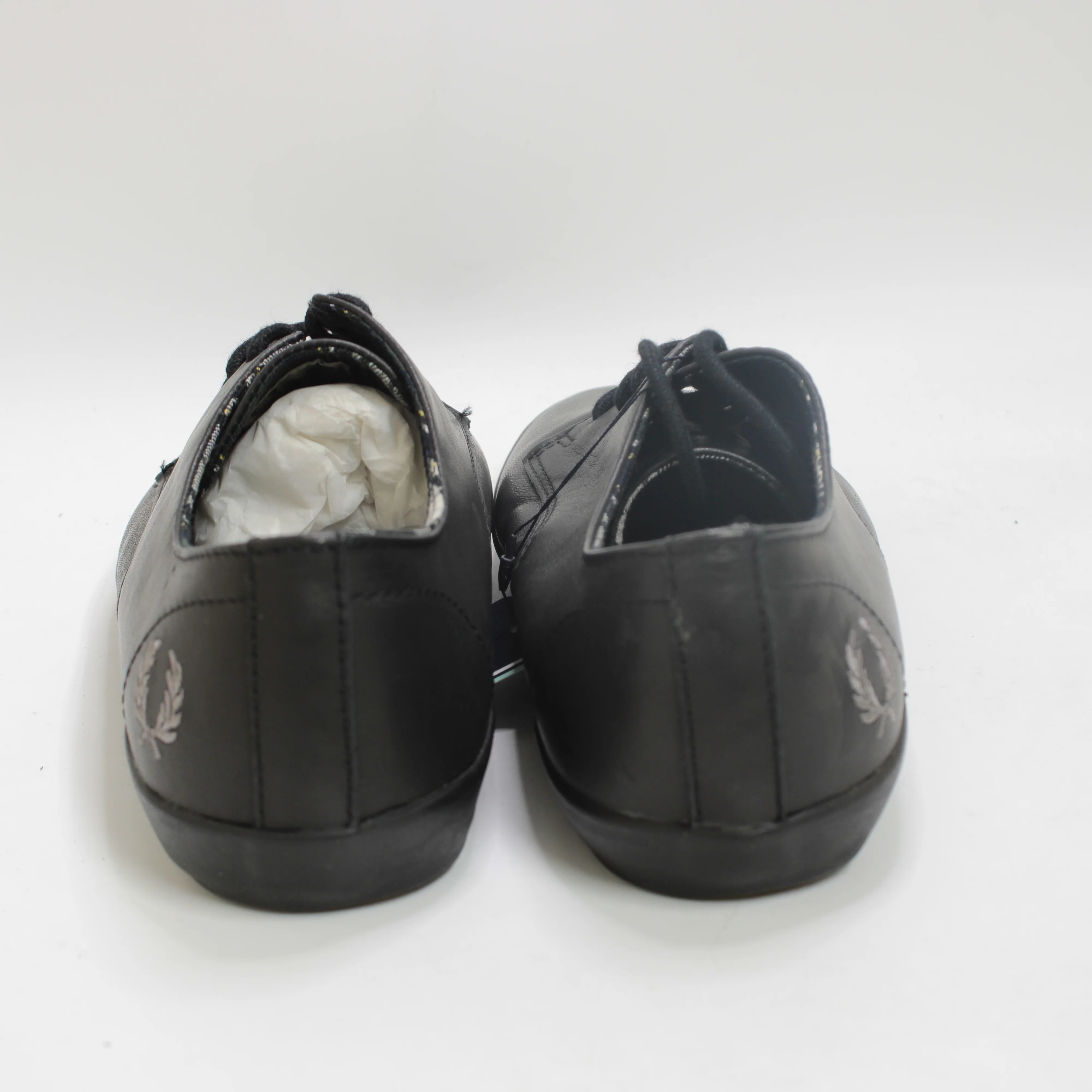 Fred Perry Foxx Leather Plimsolls Black Steel UK Size - 7 - Image 3