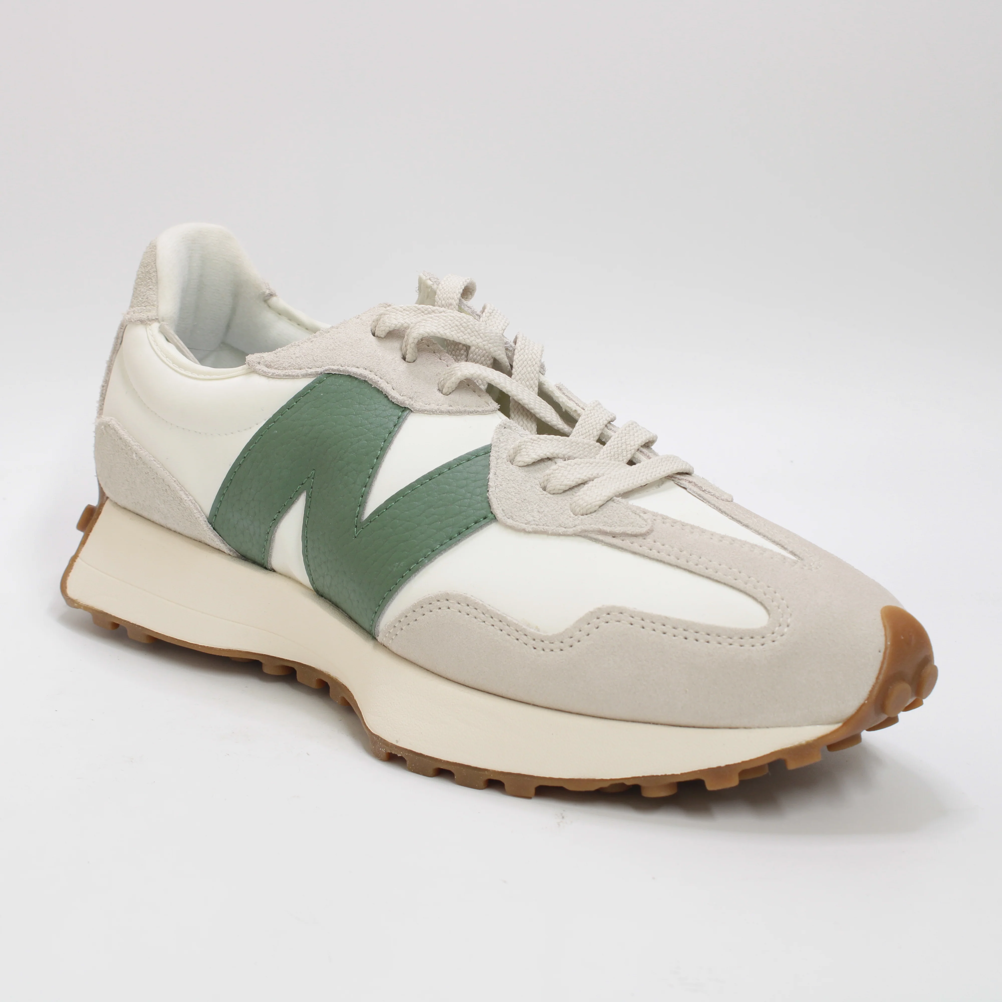 New Balance 327 Nori Off White Grey Green Trainers - Image 3