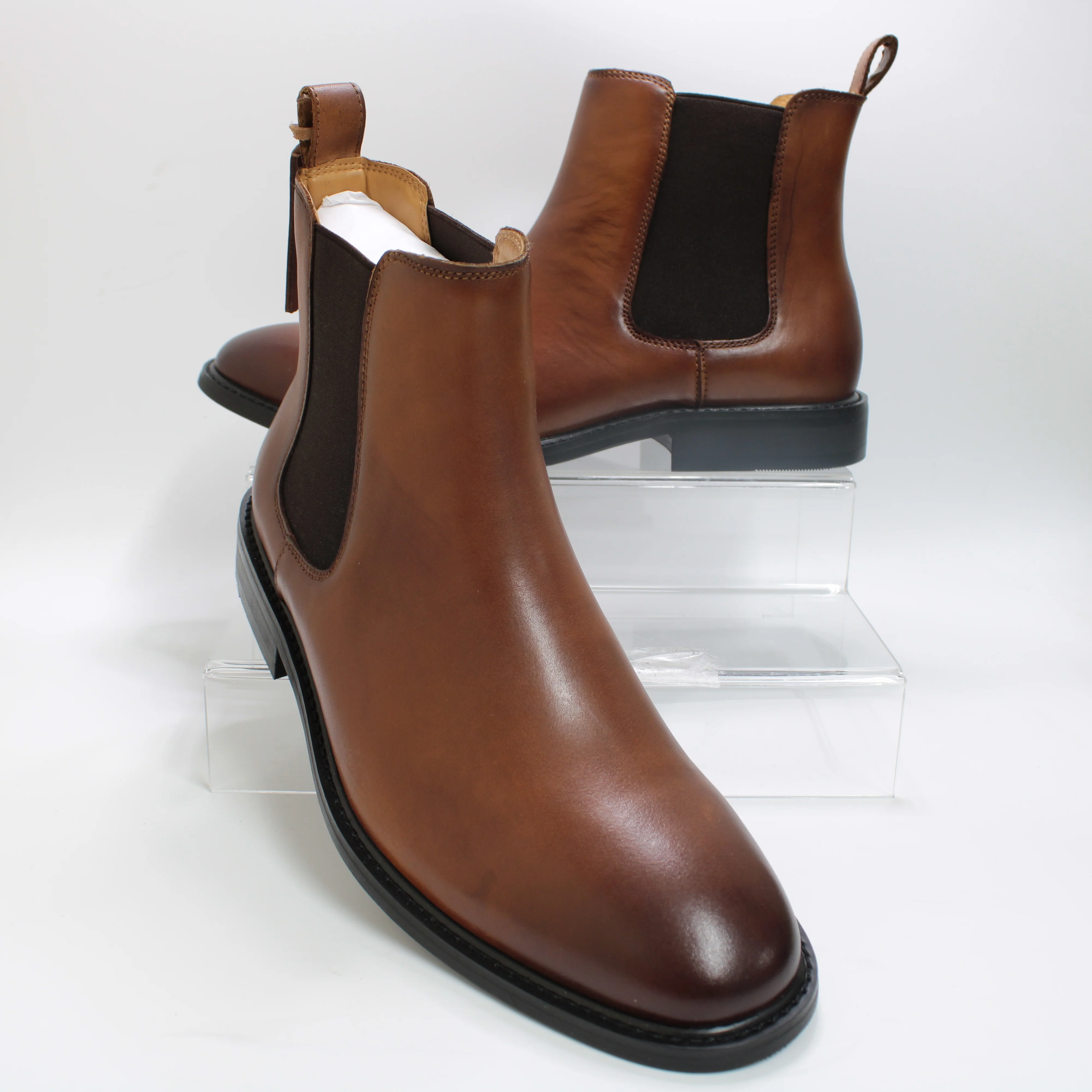 Mens OFFICE Broadway Chelsea Boots Tan Leather - Image 4
