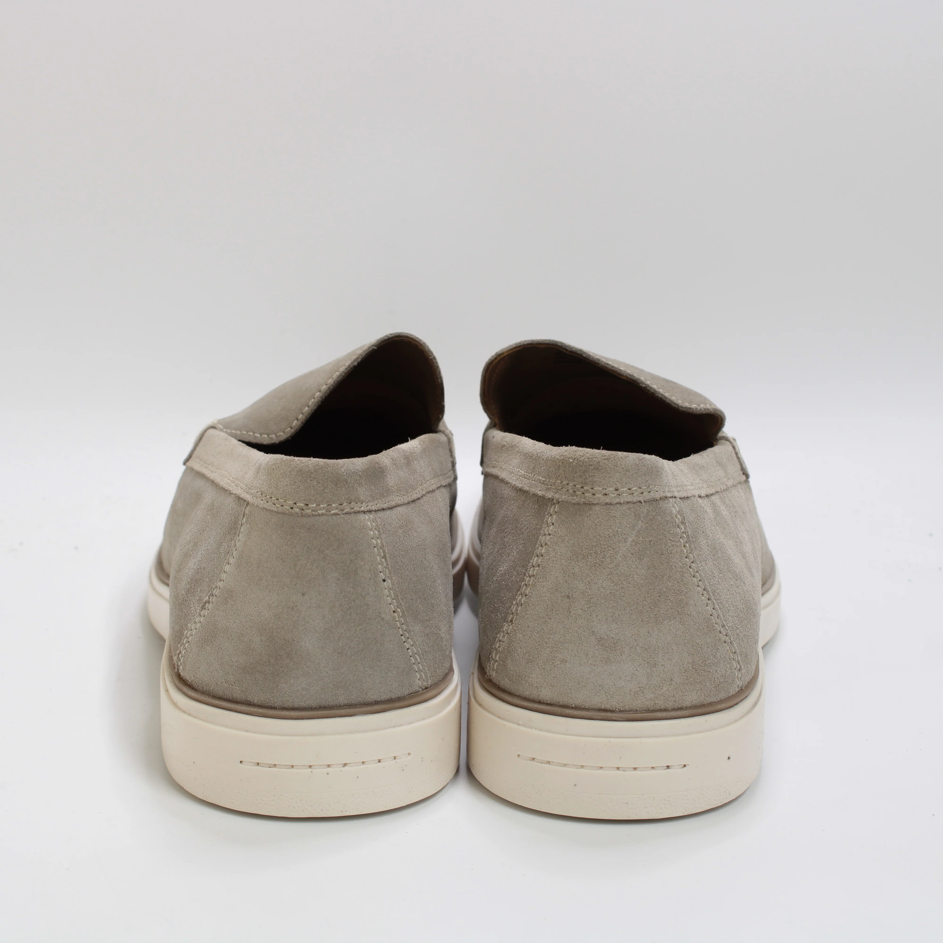 Mens OFFICE Cabana White Sole Apron Loafers Stone Suede - Image 3