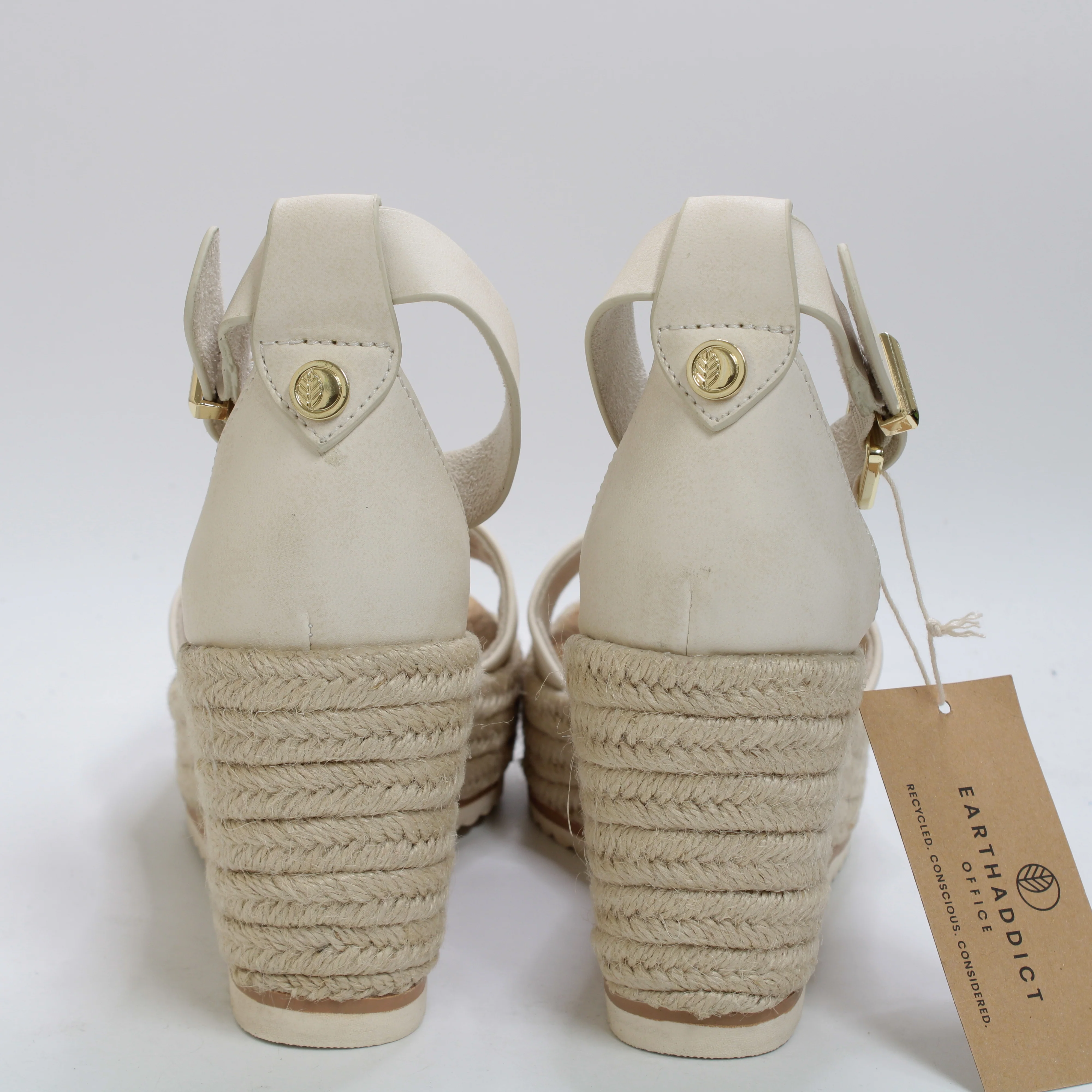 Womens EARTHADDICT Hebe Espadrille Wedges Off White - Image 3