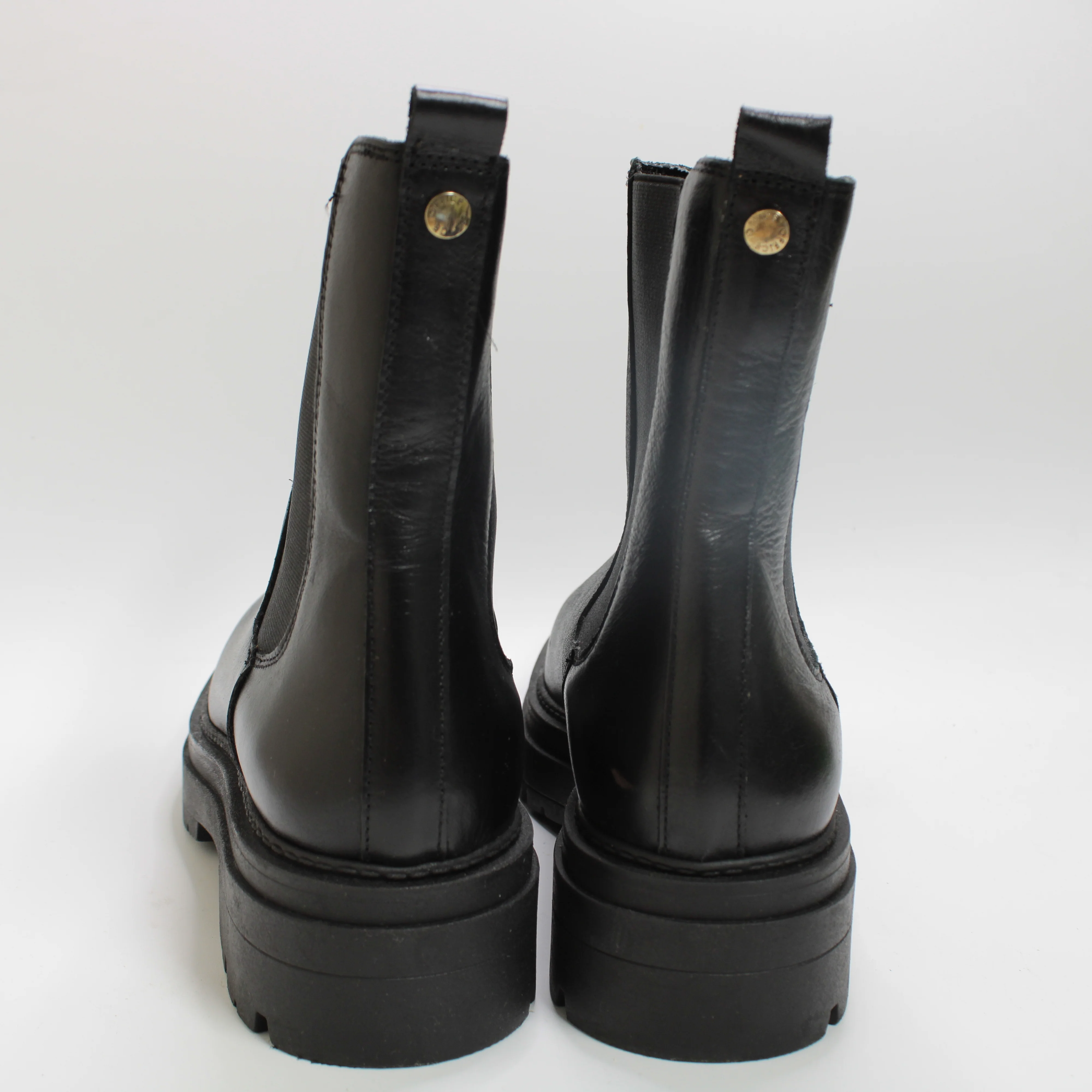 Womens OFFICE Ace Cleat Sole Chelsea Boots Black Leather - Image 3