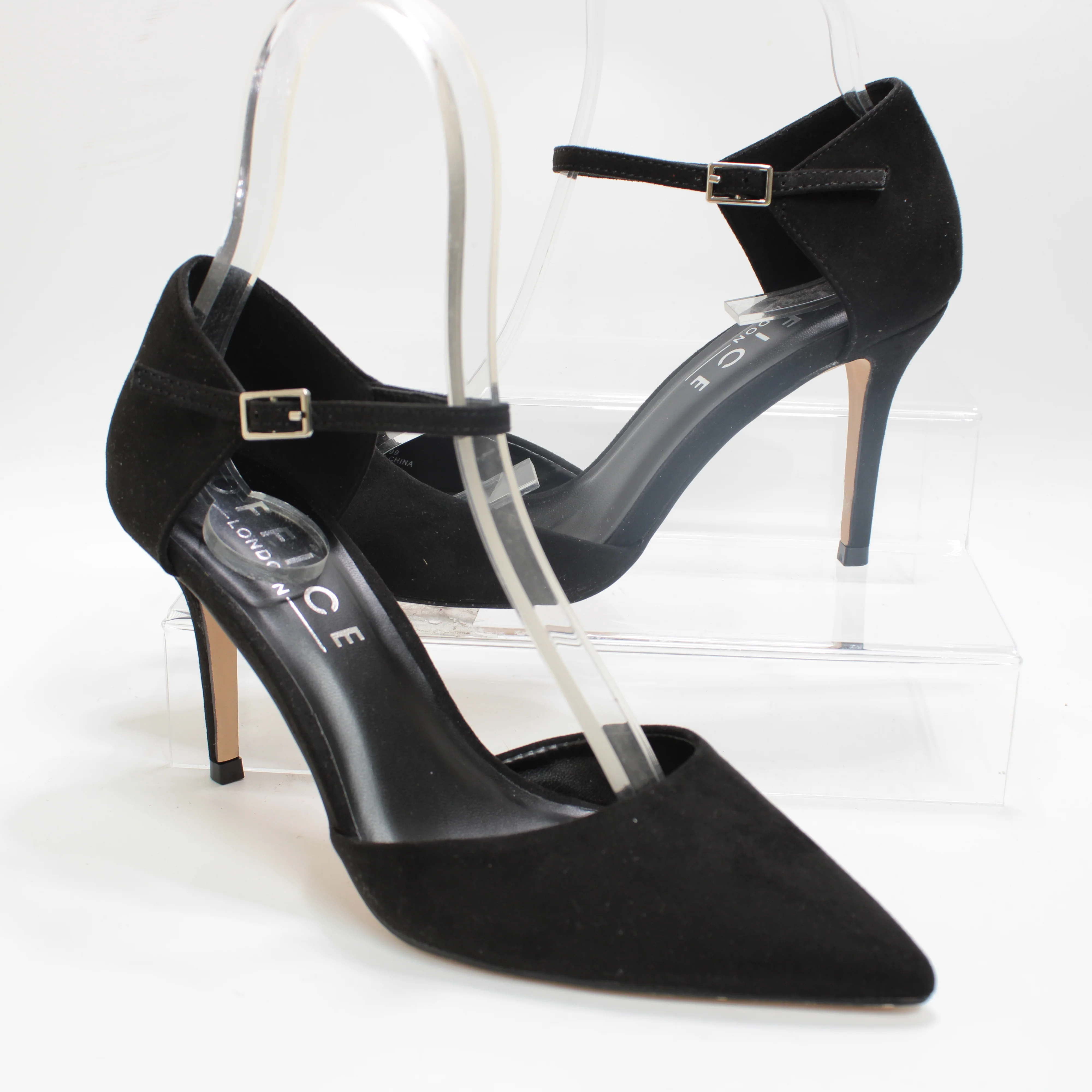 Womens OFFICE Hide Out Two Part Court Heels Black - Image 4