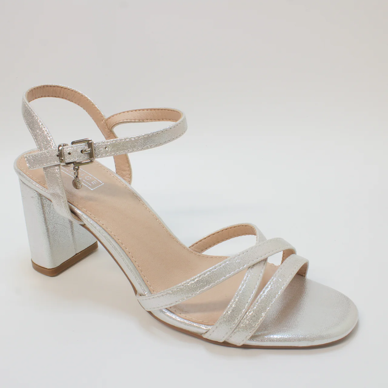 Womens OFFICE Moonstone Two Part Block Heels Silver - Image 3