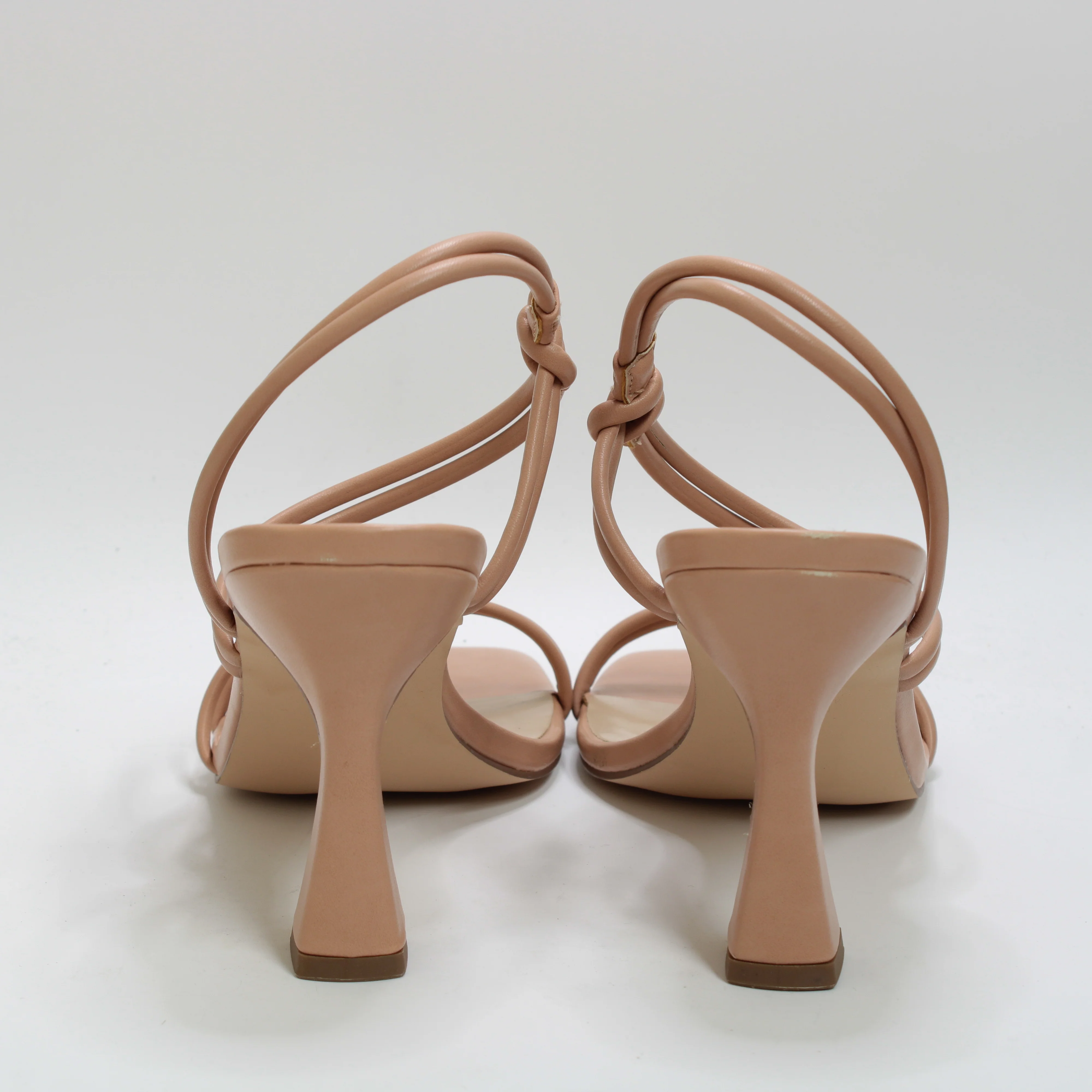 Womens OFFICE Motion Tubular Strappy Knot Detail Heels Nude - Image 3