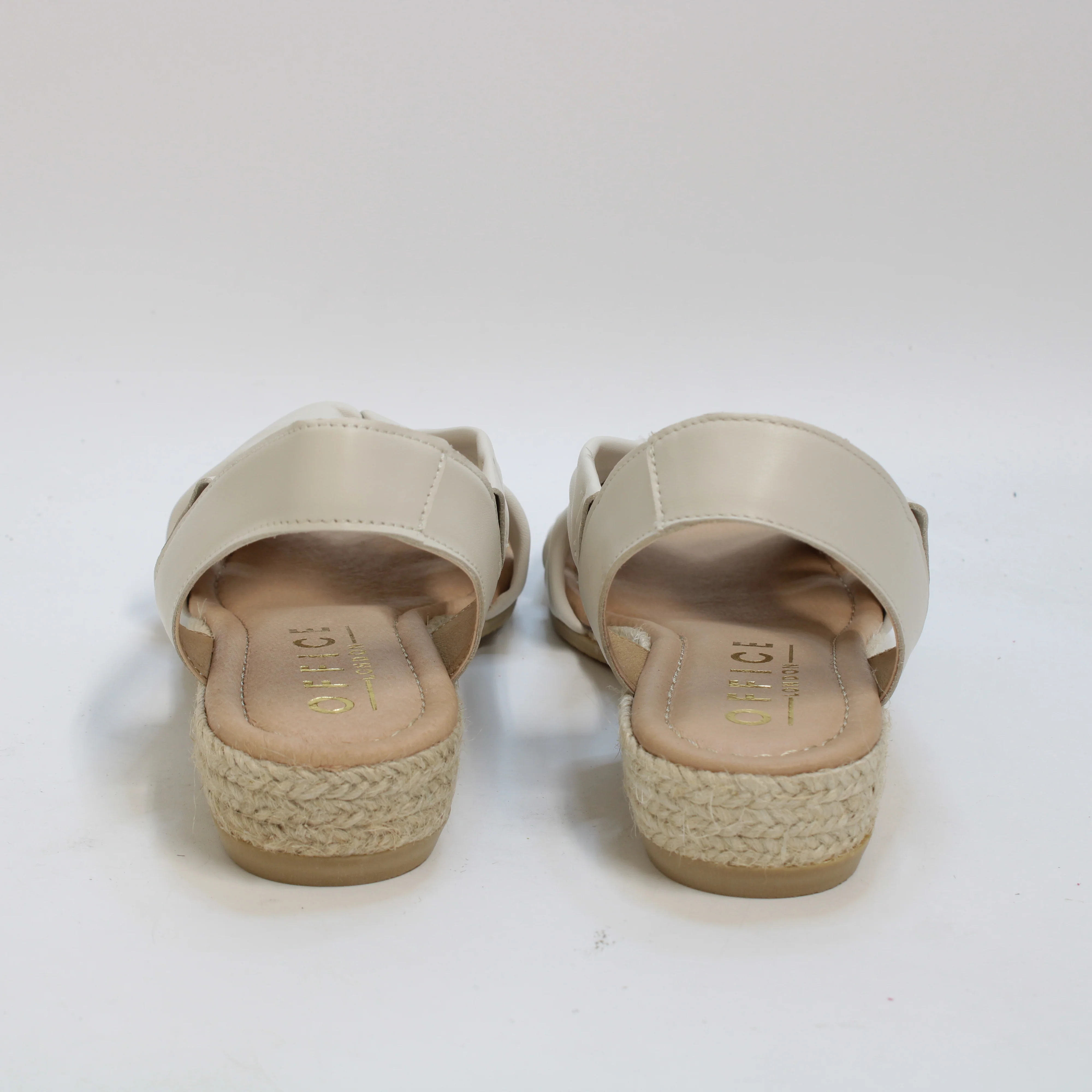 Womens OFFICE Sasha Square Toe Cross Over Espadrille Sandals White - Image 3