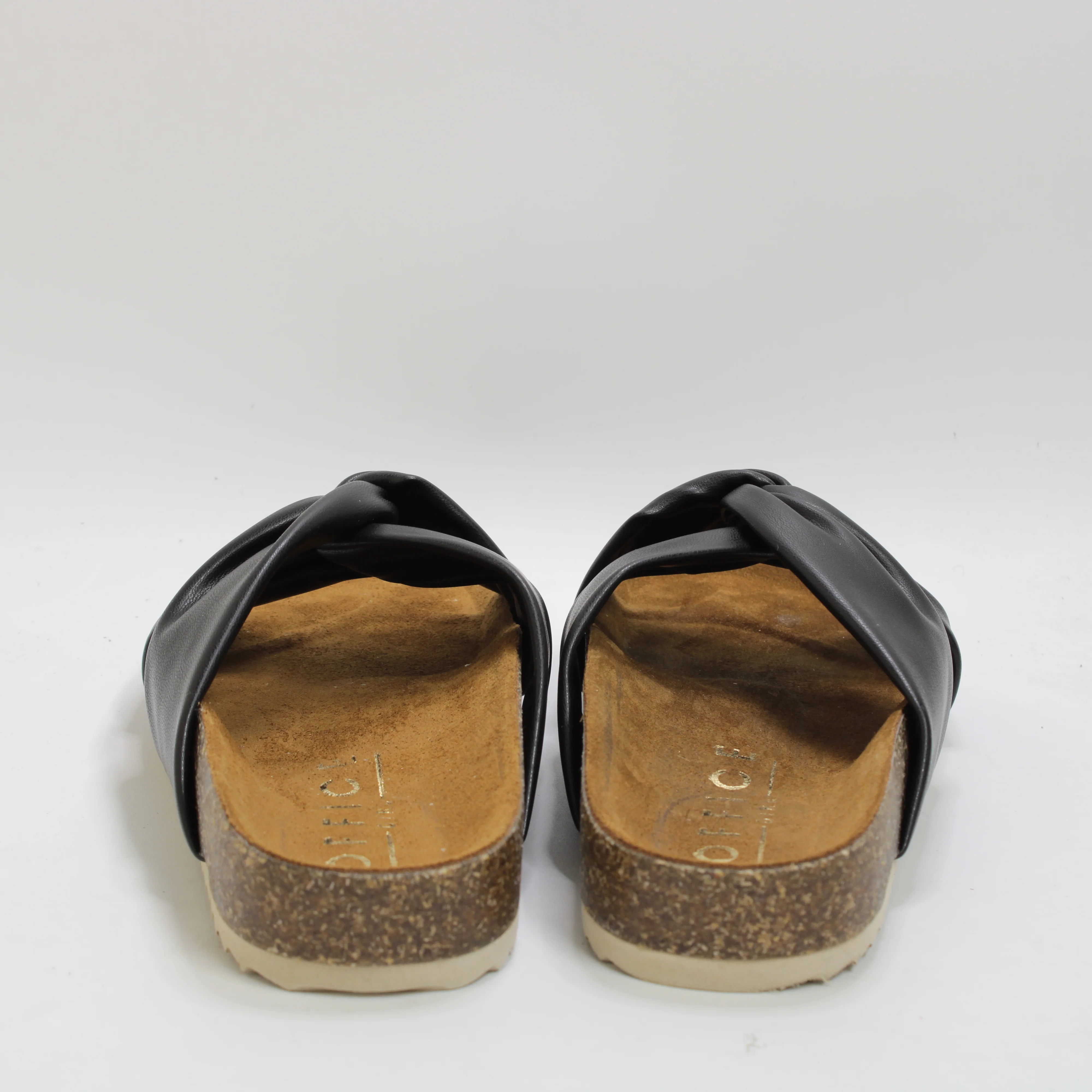 Womens OFFICE Sustain Twist Knot Footbed Sandals Black - Image 3